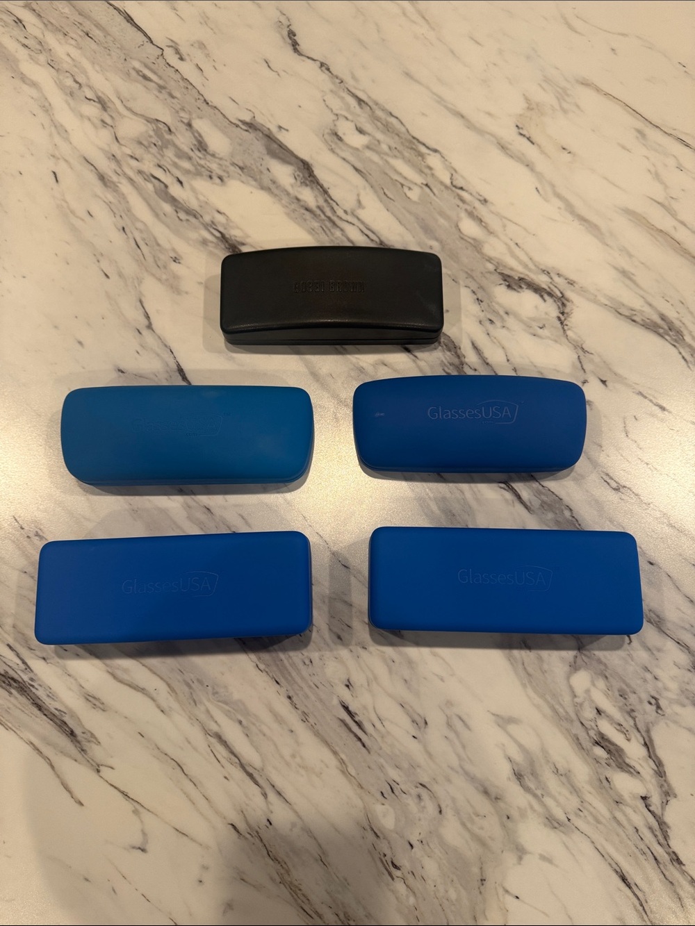 GlassesUSA Hard Shell Eyeglass Cases w/ Cleaning Cloths - Set of 5